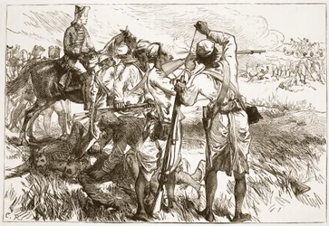 The Sepoys at Buxar, kuvitus James Grantin Cassells Illustrated History of Indiasta, pubi. 1879