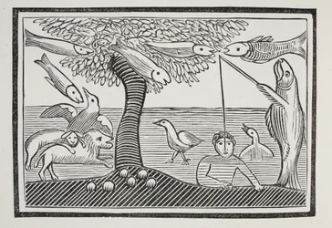 The Water Wonder tai Fishes Lords of the Creation, kuvitus John Ashtonin pubista Chap-books of the Eightenth Century. 1882