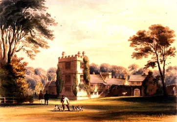 Länsitorni, Cotehele House, n. 1830-1840 (värilitho)
