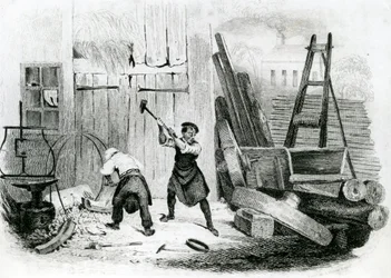 Wheel Wright, kirjasta "The Book of Trades", kaivertanut J. Miller