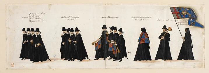 Kuningatar Elisabet I:n hautajaiskulkue Westminster Abbeyyn 28. huhtikuuta 1603