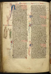 Henrik III:n ja Eleanor of Provencen avioliitto The Historia Anglorumista, Matthew Paris, MS Royal 14 CVII, f. 124.v, n. 1250-59