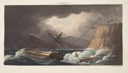 "Asioita on vielä yritetty" , Milton, yksityiskohta etukappaleesta "Aeropleustic Art, or Navigation in the Air, by the Use of Kites, or Booyant Sails, pub. 1827 (käsinvärinen akvatinta)