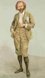 Thomas Hall Caine (1853-1931) kuvitus The Men of the Day -julkaisusta, julkaistu Punch Magazinessa heinäkuussa 1896