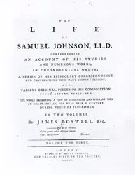 Nimisivu, James Boswellin (1740-1795) Samuel Johnsonin elämästä