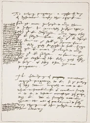 Latimerin omalla käsialalla kirjoittama tutkielma, joka kiistää Transsubstantiaatio-opin, reunahuomautuksilla Henry VIII:n kirjoituksesta, Englannin kirkosta: H.D.M.:n kansan historia. Sp