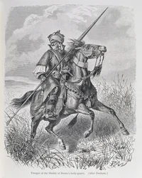 Bornun sheikin henkivartijan sotilas, Prof. Friedrich Ratzelin teoksesta The History of Mankind, Vol.III, 1898