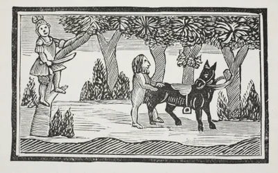 Valentine ja Orson, kuvitus John Ashtonin kirjasta Chap-books of the Eightenth Century, pubi. 1882