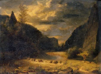 Laaksomaisema, noin 1850 (öljy paneelille)