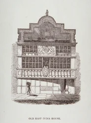 Näkymä East India Housesta, hahmo edessä, n. 1700