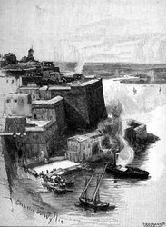 Näkymä karanteenisatamaan, Valletta, Malta, julkaisusta The Picturesque Mediterranean, osa 3, julkaisija Cassell and Co. Ltd.