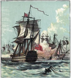 War of the Revolution: Battle of the Prairial Year II (01/06/1794) oli meritaistelu Louis Thomas Villaret de Joyeusen komentaman ranskalaisen laivueen ja brittiläisen amiraali Howen (1726-1799) armeijan välillä Ouessantin edustalla. Britit voittivat. Lord 