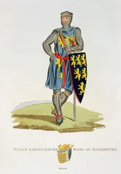 William de Longuespee, Salisburyn 3. jaarli (k. 1226) 1224, kaiverrus W. Maddocks, Samuel Rush Meyrickin muinaisesta haarniskasta, 1824
