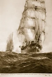 Tuulenhuijarit nousemassa kanaalille virtaavalla merellä ja ennen nopeaa seuraavaa tuulta, 1914-1919