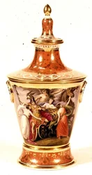 Thomas Baxterin maalaama Worcester-maljakko, n. 1820