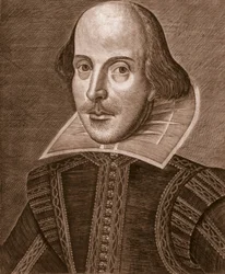 Muotokuva William Shakespearesta, kaiverrus Martin Droeshout (n. 1560-n. 1642), 1623