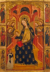Enkelien ympäröimä Neitsyt Maria ja lapsi - Enrique de Estencop, Brysselistä tai mestari Anrich, toimi 1372-1400 - noin 1390 - 142,2 x 99 - Museu Nacional d