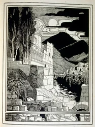 Sodoman rauniot, kirjasta Juuda, jonka on kuvittanut Ephraim Moses Lilien (1874-1925). Liliania pidetään sionistisen ikonografian isänä, joka on luotu jugendstil-tyyliin (saksalainen jugendtyyli). Hän kuvitti "Juda" (1900), raamatullisen runoilijan kirjan