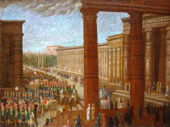 Faaraon armeija marssii, noin 1865-1880 (öljy kankaalle)