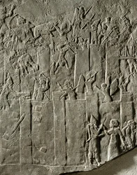 Kuningas Ashurbanipalin sotaretki Elamia vastaan Din-Sharrin elamilaisen kaupungin valloitus ...