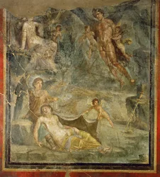 Zephyr ja Chlory, lähikuva 10-04-03/36 Casa del Navigliosta, Pompeji