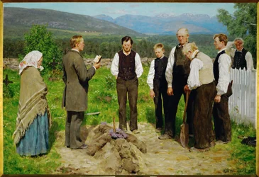 Hautajaiset. 1885 (maalaus kankaalle)