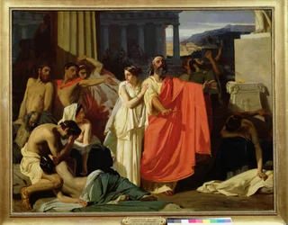 Oidipus ja Antigone karkotetaan Thebaan, 1843