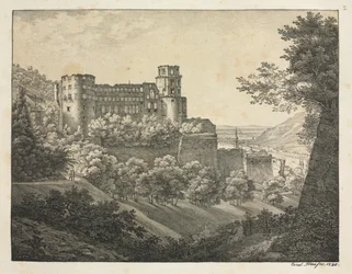 Kuusi näkymää Heidelbergin linnasta: Koilliseen, 1820.