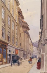 Dorotheergasse Wienissä vanhan Versatzamtin kanssa