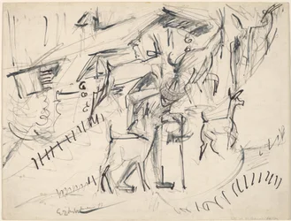 Vuohipaimen vuohien kanssa, 1917.