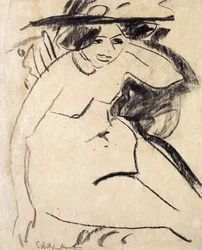 Dido hatun kanssa; Dido mit Hut, n. 1909