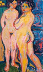 ""Femmes nues debout pres du poele"" Peinture d