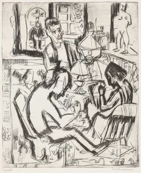 Sisätilat ihmisten kanssa. 1923