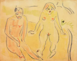 Mann und Frau (Sitzende auf der Wiese)