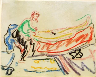 Pariskunta canapeessa (Erich Heckel ja malli)