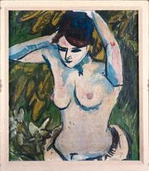 Nainen kädet ylhäällä, 1910