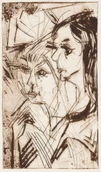 Kaksi tytön päätä. 1919
