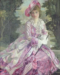 Adelaide Stanley hahmona Kate (öljy kankaalle)