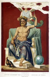 Voiton kruunaama Jupiter (Zeus) - Nicolinin nostaman Pompejin freskon mukaan.