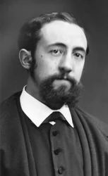 Valokuvaaja Etienne Carjatin muotokuva kirjailija Jules Claretiesta (1840-1913). Alkuperäinen vedos, Roth  Cie -valokuvatyöpajan rahasto.