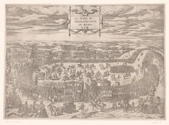 Paavin juhla Testacciossa Roomassa vuonna 1534 La festa di Testaccio fatta in Roma (otsikko esineessä)