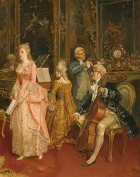 Konsertti Mozartin aikaan, 1853 (yksityiskohta)