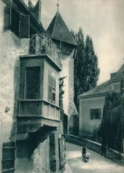 Hiljainen nurkka Meranossa, Etelä-Tirolissa, Italiassa, 1927