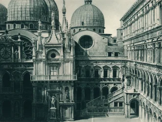 Doges-palatsin piha, Venetsia, Italia, 1927