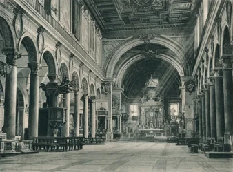 Santa Marian basilikan sisustus Ara Coelissa Capitoline-kukkulalla, Rooma, Italia, 1927