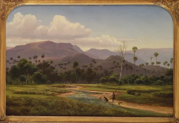 Vuoristomaisema lähellä Jamboroota Victoriassa, 1800-luku