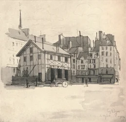 Vanhoja taloja Quai des Orfevresissa, 1915