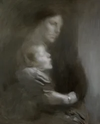 Äitiys (kärsimys) (öljy kankaalle)