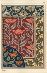 Unikko, Papaver somniferum, lasimaalauksia, tapetteja, kangasta ja laattakuvioita. Marc Manginin litografia