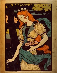 Kukkia poimiva nainen, 1917